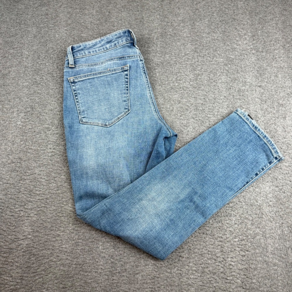 Lucky Brand Jeans Women's 6/28 Blue Metallic Glitter Side Stripe Slim Straight